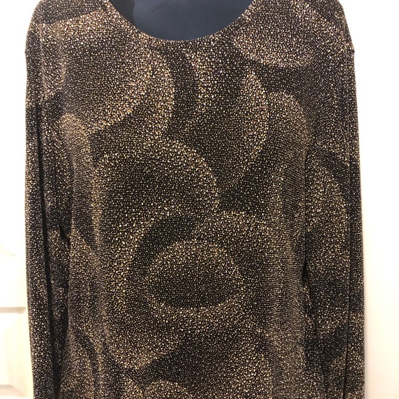 Chico’s design women’s top Size 2 Black Gold - Picture 7 of 7